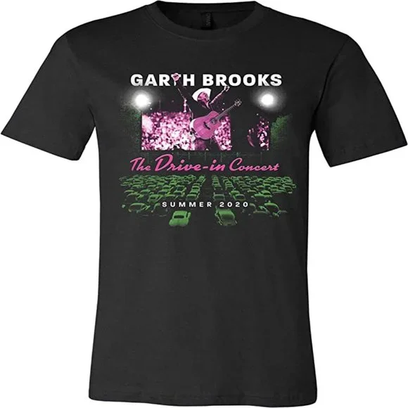 Garth Brooks Official 2020 Summer Drive-In Theater Event Black T Shirt Med. NEW - Picture 1 of 8
